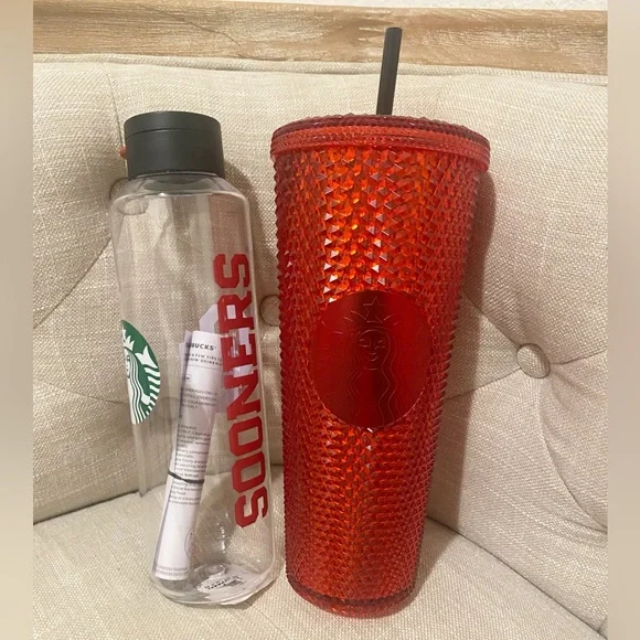 New Starbucks OU Tumbler and Water Cup Bundle - Picture 2 of 2
